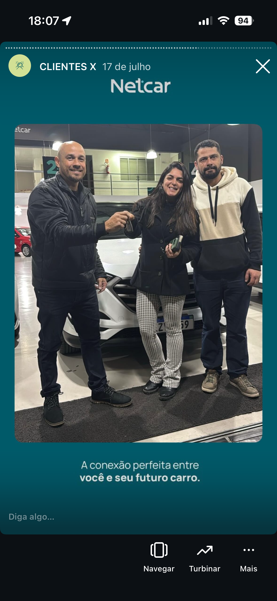 Entrega de carro na Netcar em Esteio — Registro de entrega em 21/08/2025
