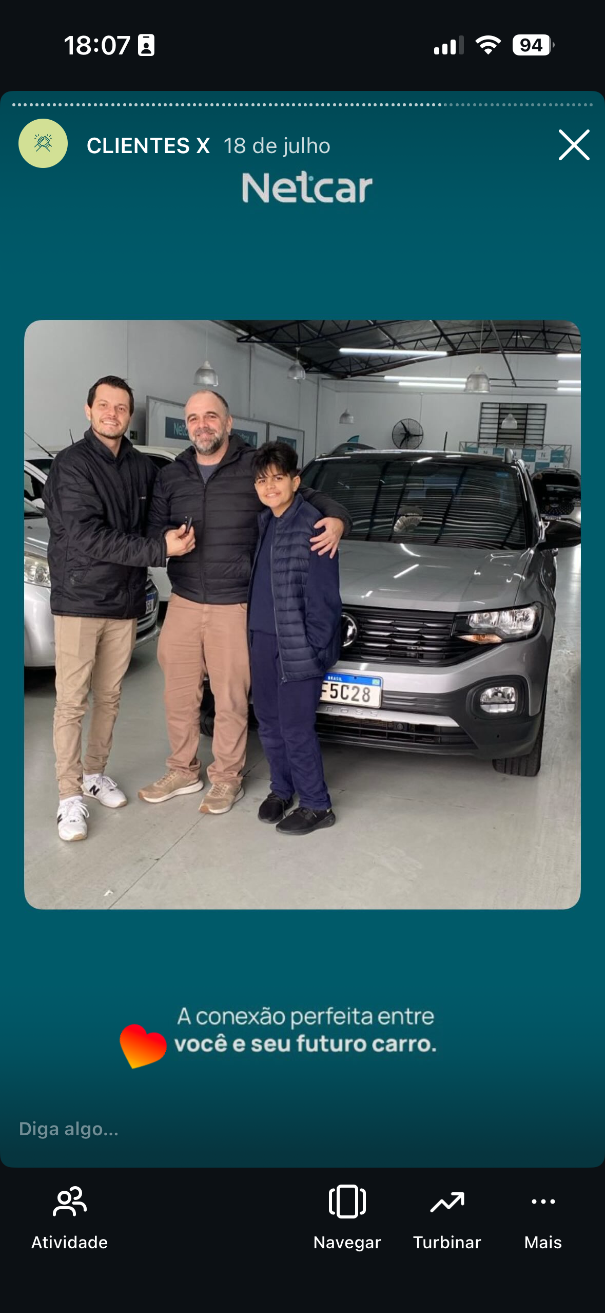 Entrega de carro na Netcar em Esteio — Registro de entrega em 21/08/2025