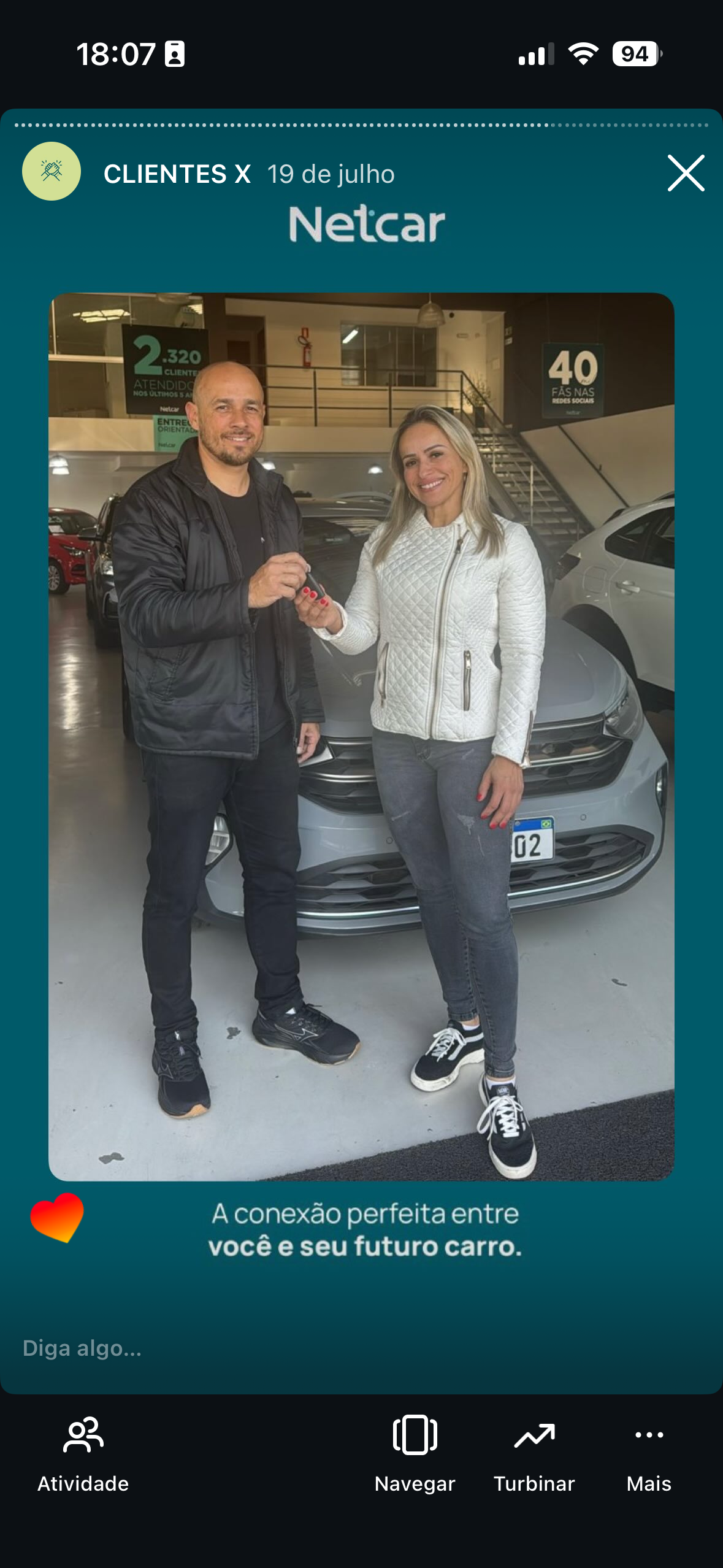 Entrega de carro na Netcar em Esteio — Registro de entrega em 21/08/2025