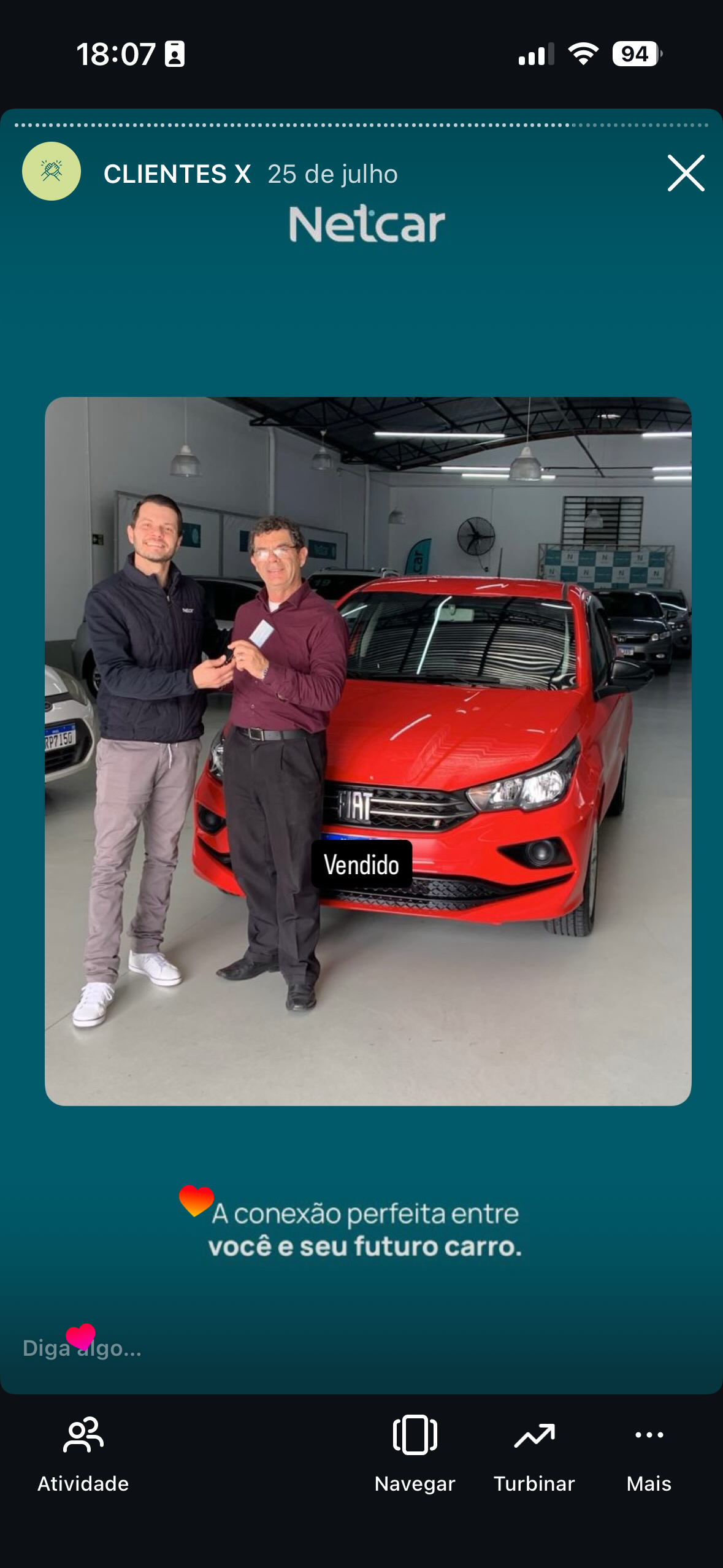 Entrega de carro na Netcar em Esteio — Registro de entrega em 21/08/2025