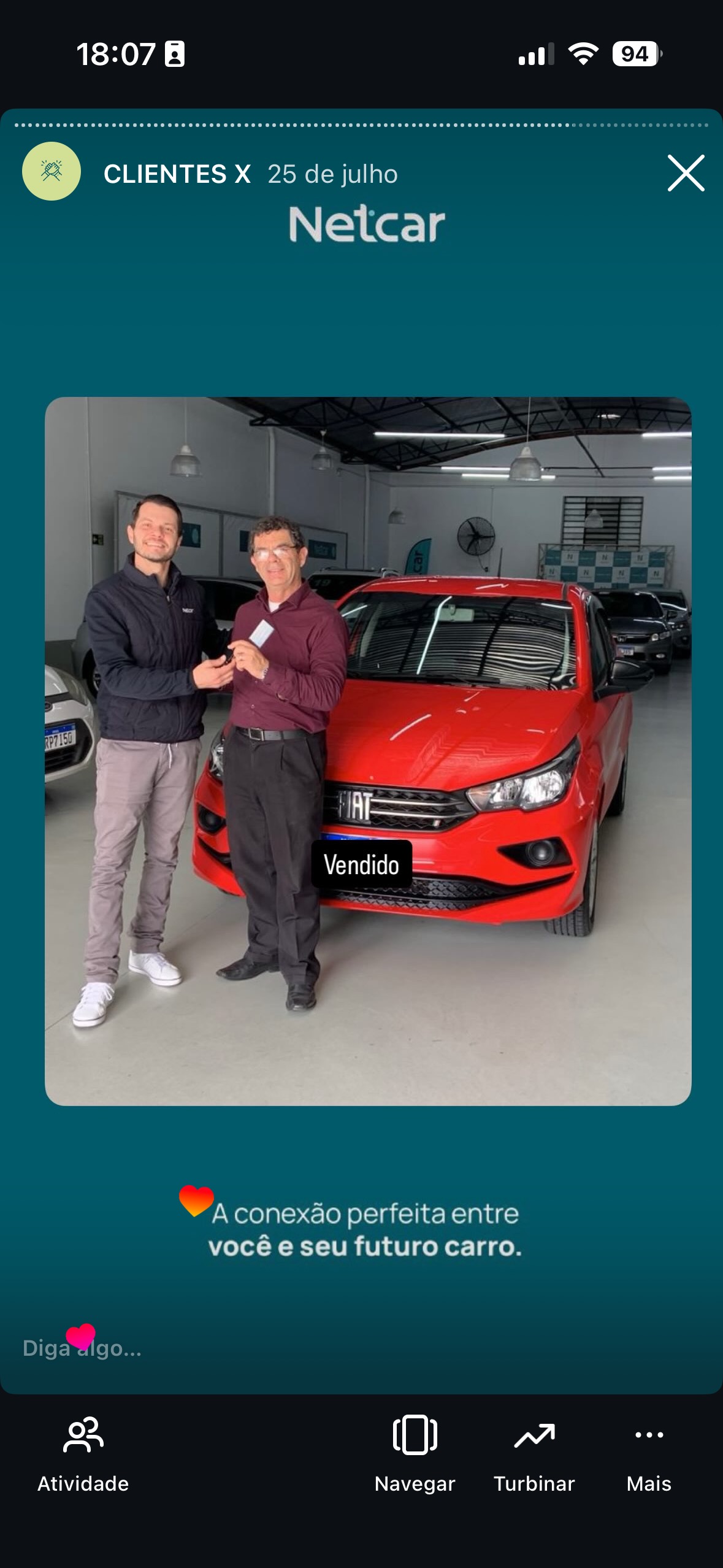 Entrega de carro na Netcar em Esteio — Registro de entrega em 22/08/2025