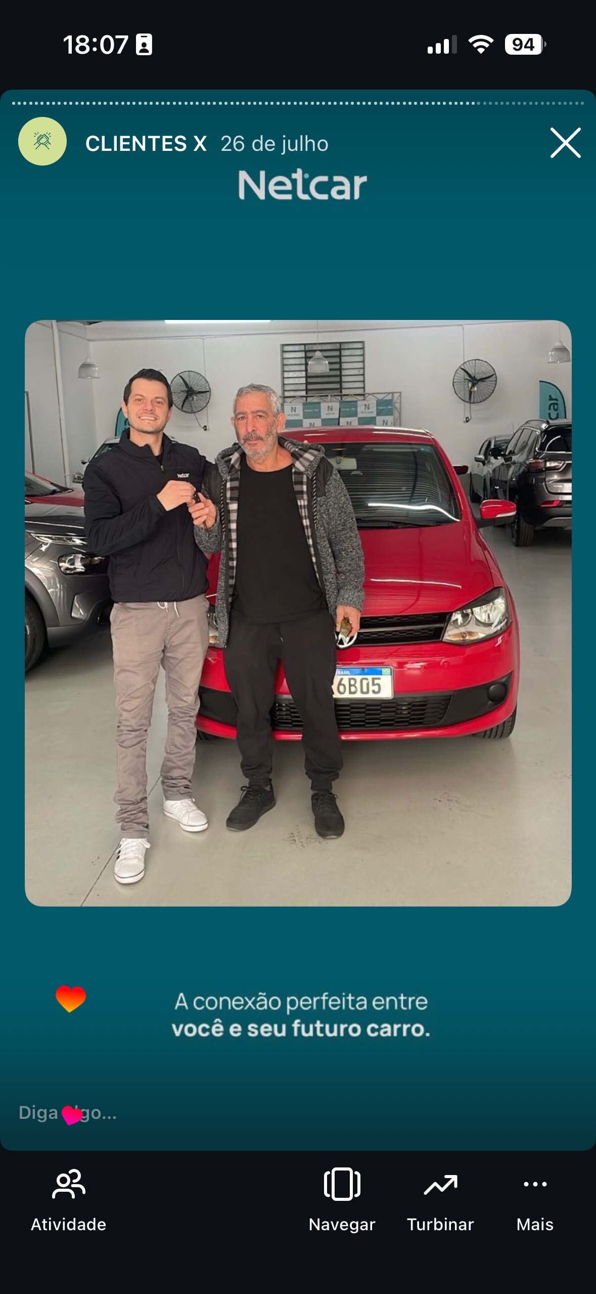 Entrega de carro na Netcar em Esteio — Registro de entrega em 22/08/2025