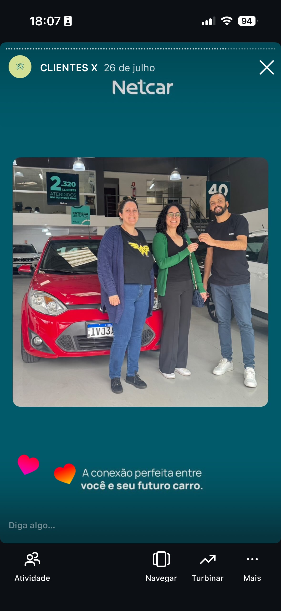 Entrega de carro na Netcar em Esteio — Registro de entrega em 22/08/2025