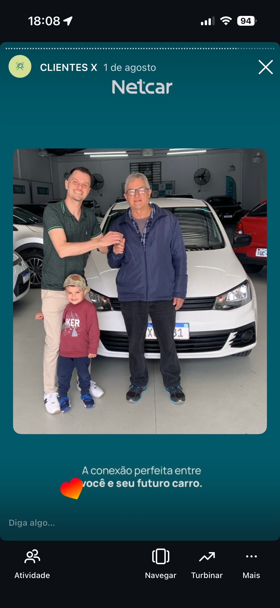 Entrega de carro na Netcar em Esteio — Registro de entrega em 21/08/2025