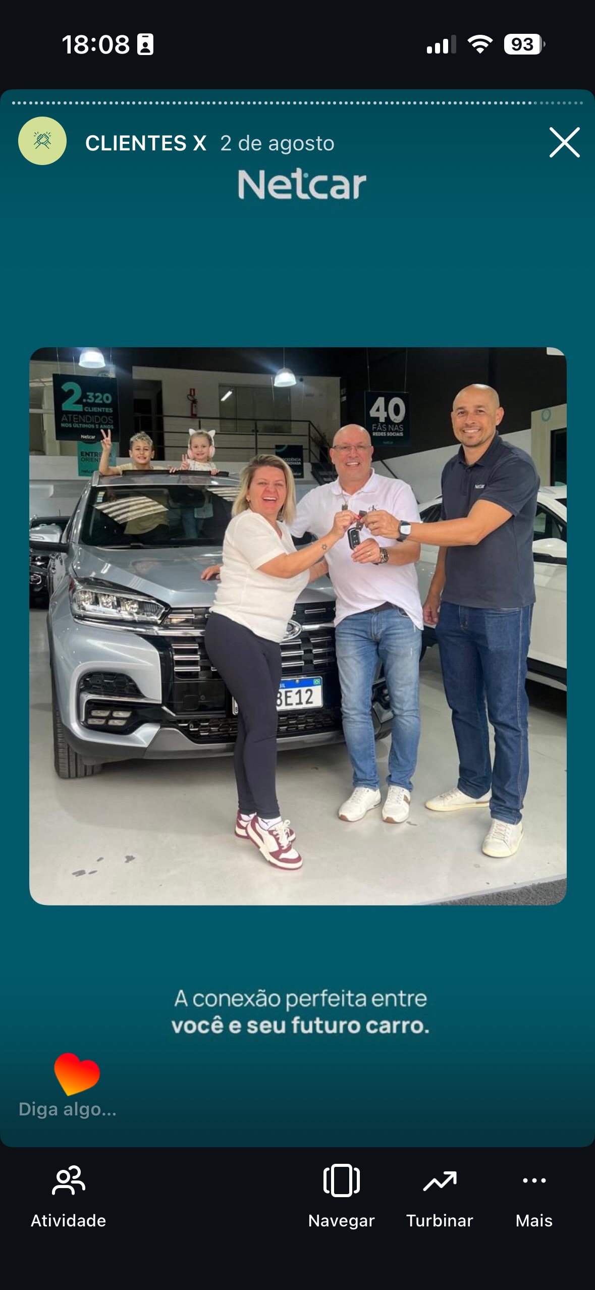 Entrega de carro na Netcar em Esteio — Registro de entrega em 22/08/2025