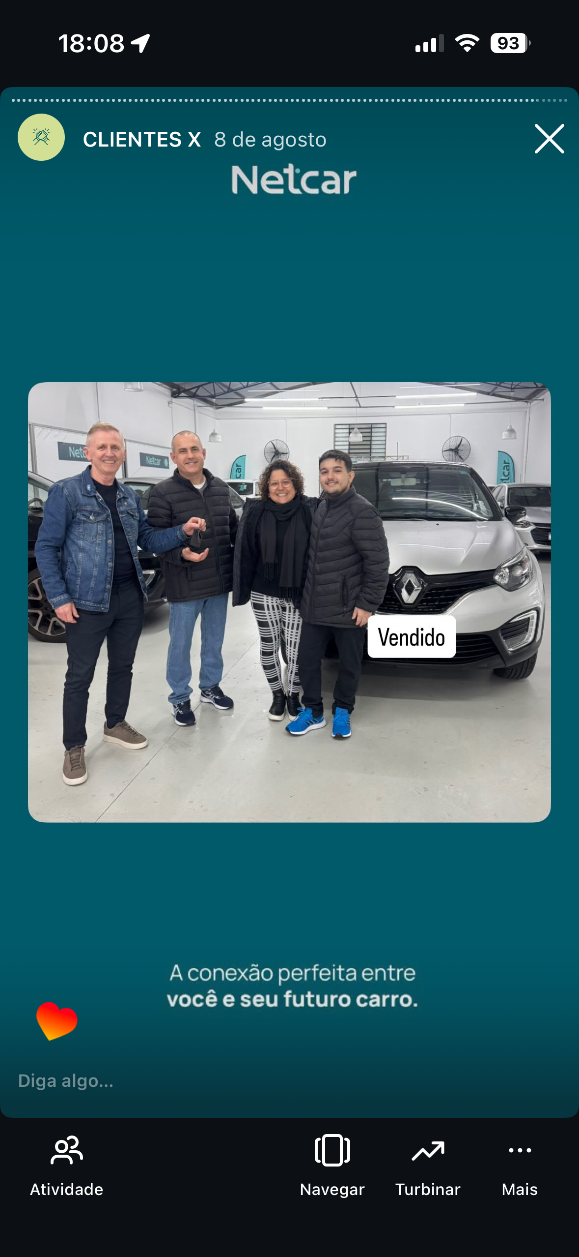 Entrega de carro na Netcar em Esteio — Registro de entrega em 21/08/2025