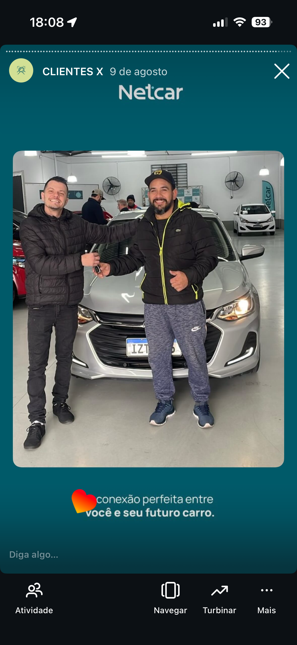 Entrega de carro na Netcar em Esteio — Registro de entrega em 21/08/2025