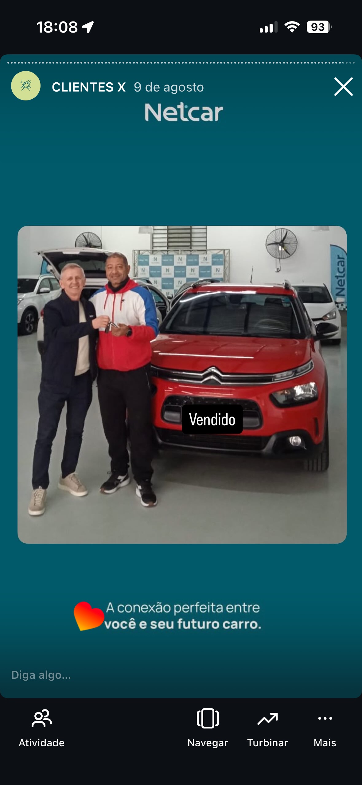 Entrega de carro na Netcar em Esteio — Registro de entrega em 22/08/2025
