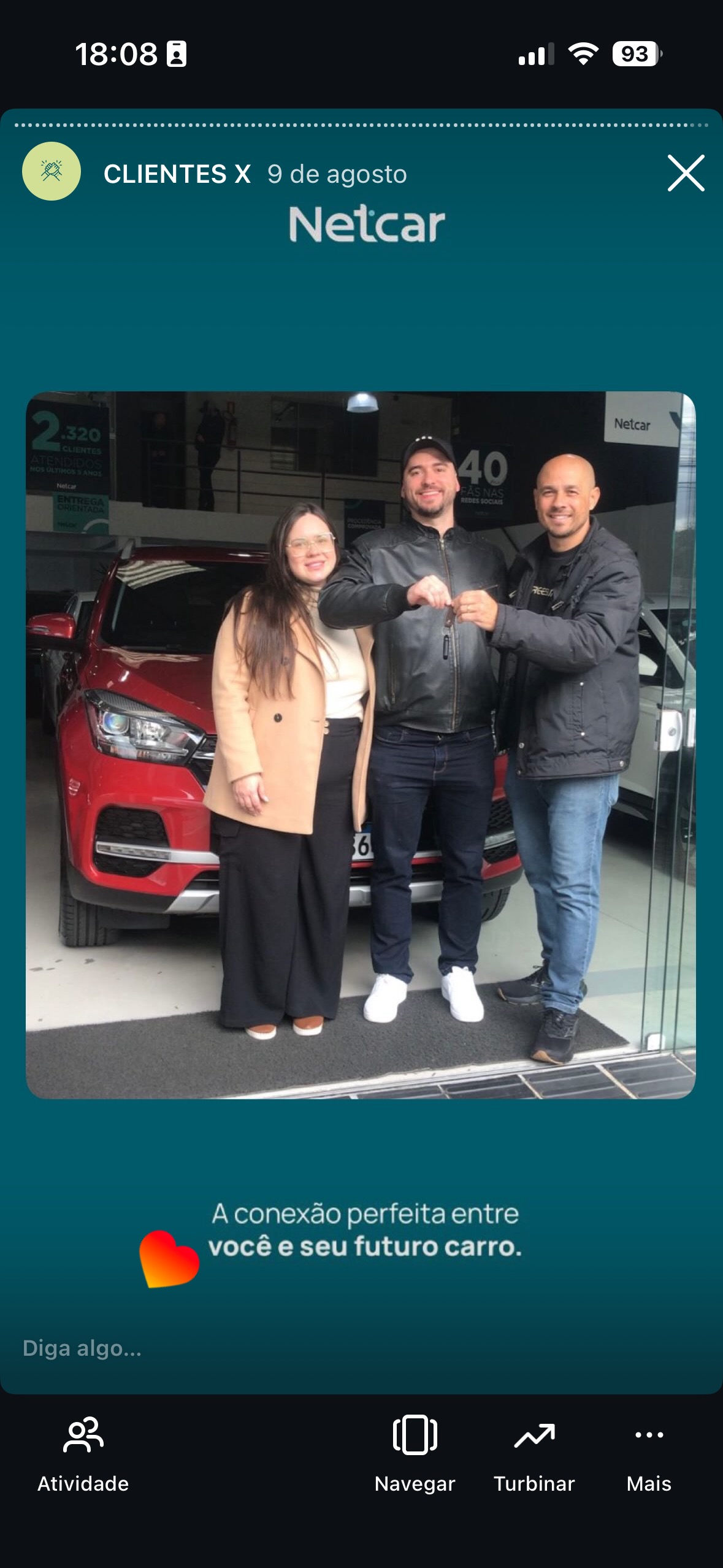 Entrega de carro na Netcar em Esteio — Registro de entrega em 22/08/2025